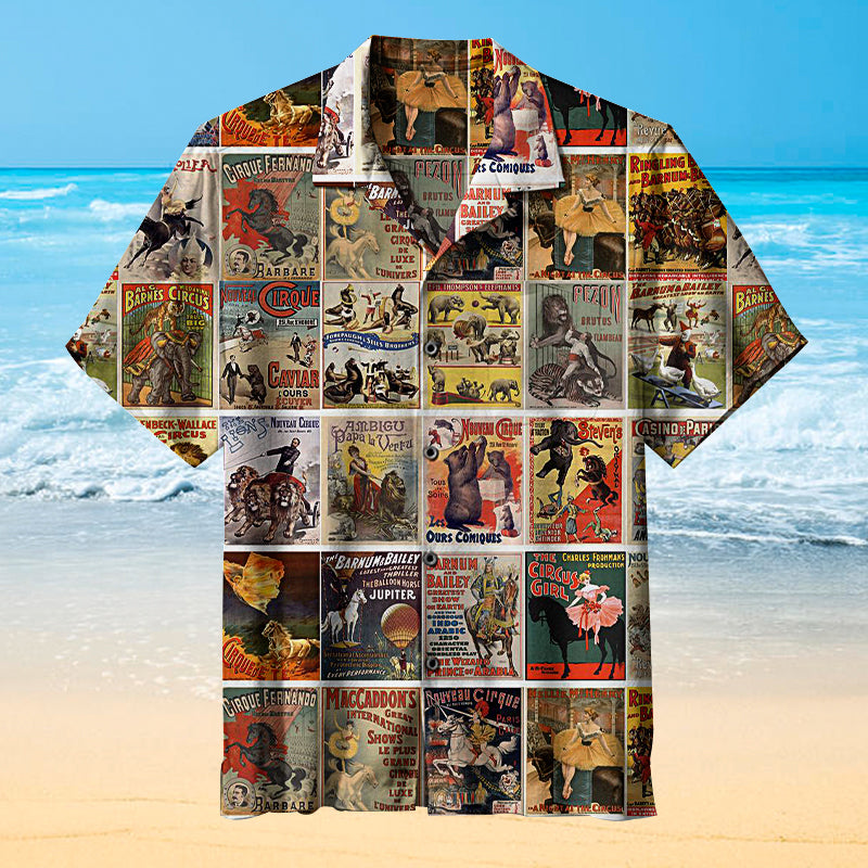 Vintage Circus Animals & Horses Unisex Hawaiian Shirt
