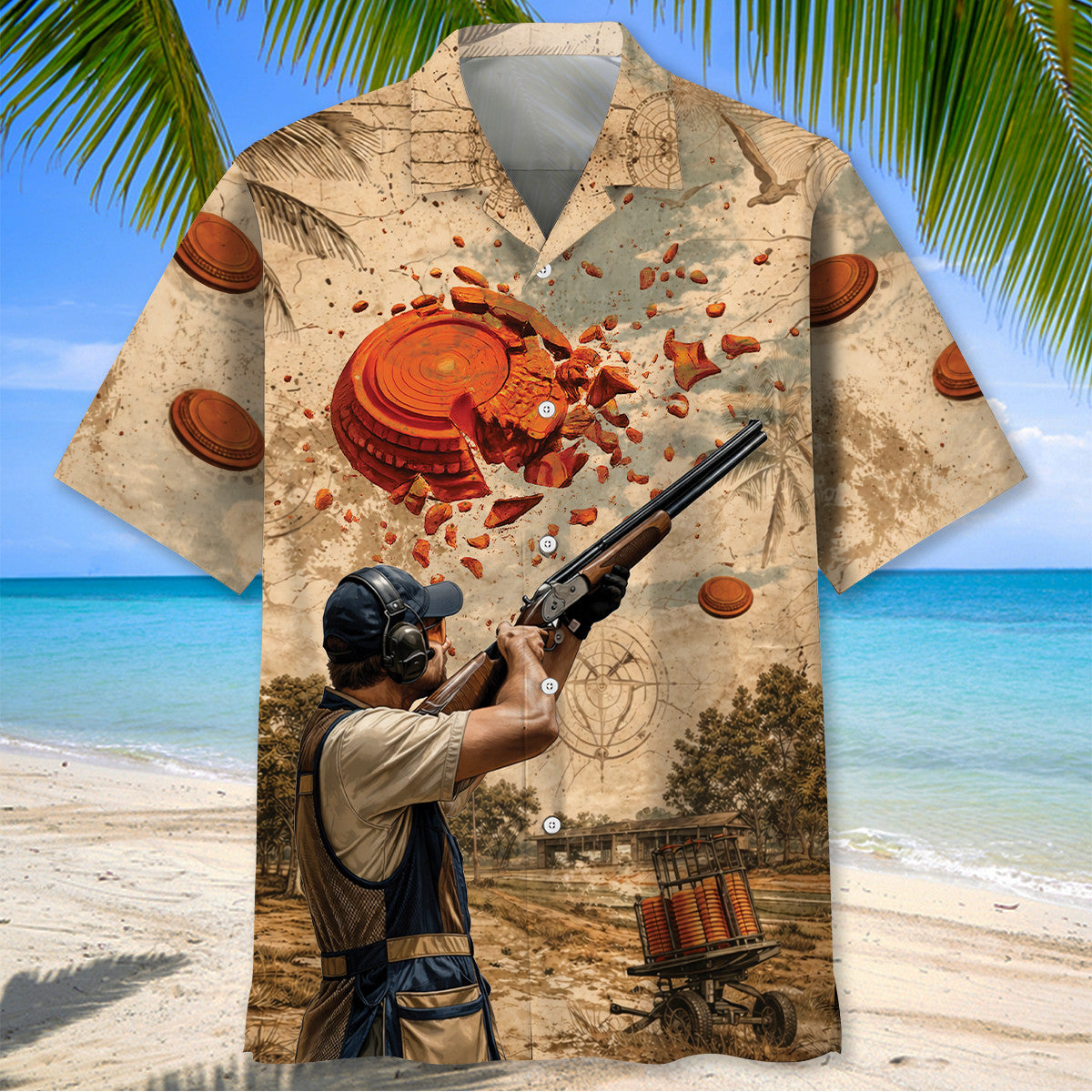Vintage Clay Shooting Hawaiian Shirt