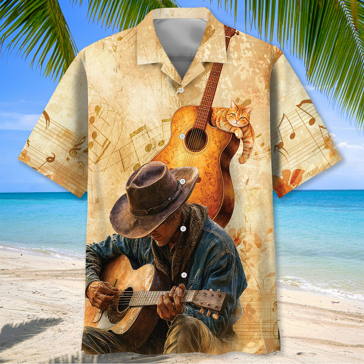 Vintage Cowboy With Guitar Hawaiian Shirt