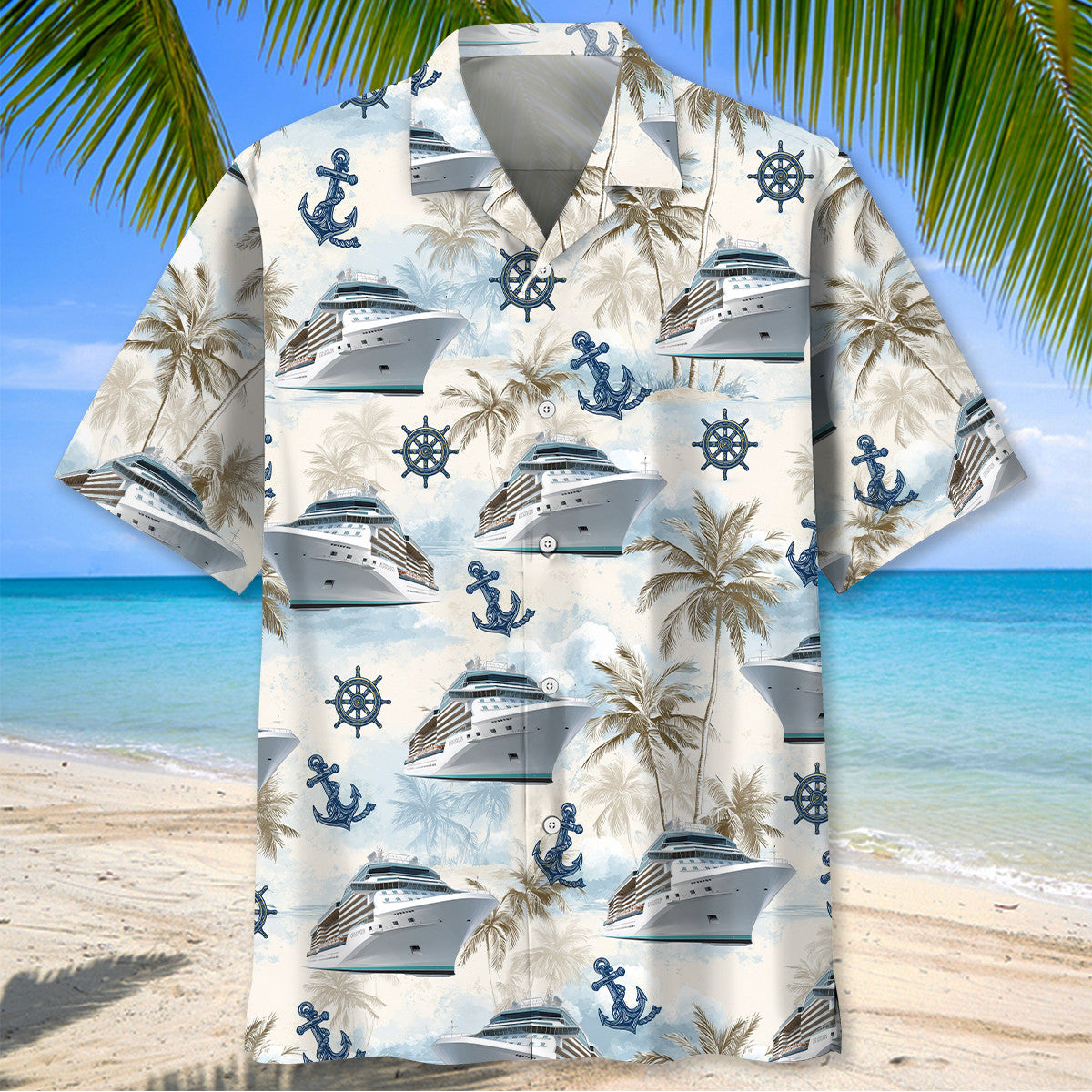 Vintage Cruise Blue Hawaiian Shirt