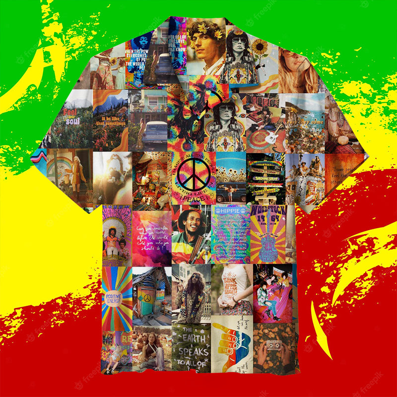Vintage Hippie Retro Aesthetic | Unisex Hawaiian Shirt