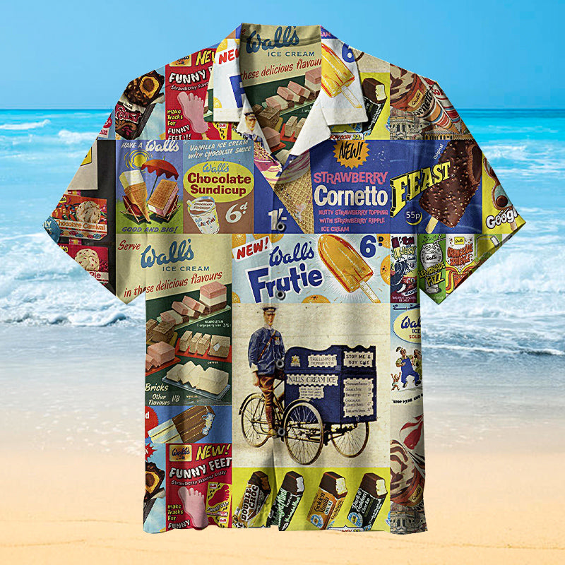 Vintage Ice Cream Unisex Hawaiian Shirt