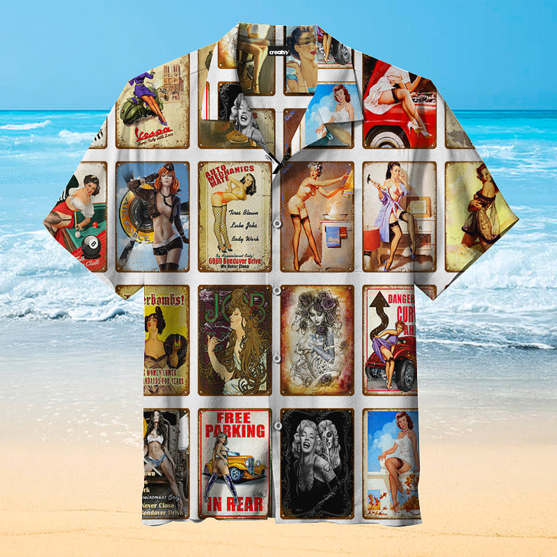 Vintage Sexy Lady Girl Universal Hawaiian Shirt