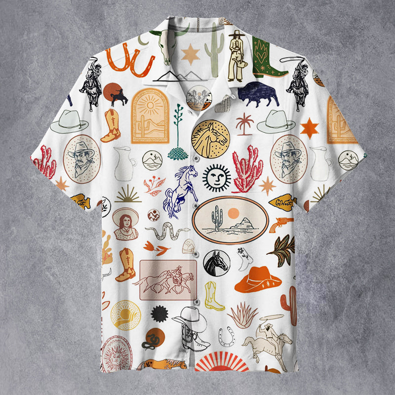 Western Style Symbol Unisex Hawaiian Shirt