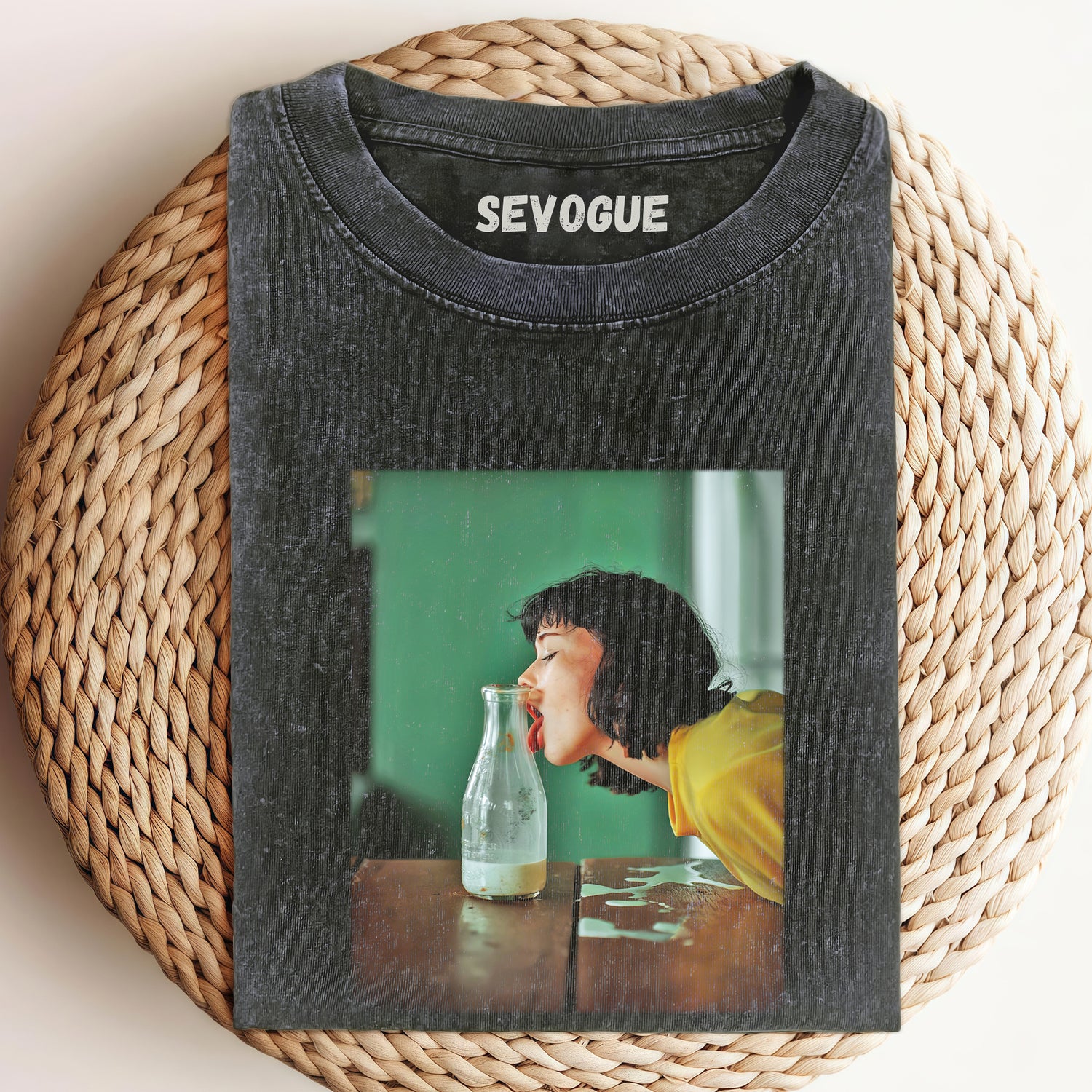Woman Licking Bottle Unisex Tee, Sweatshirt & Hoodie