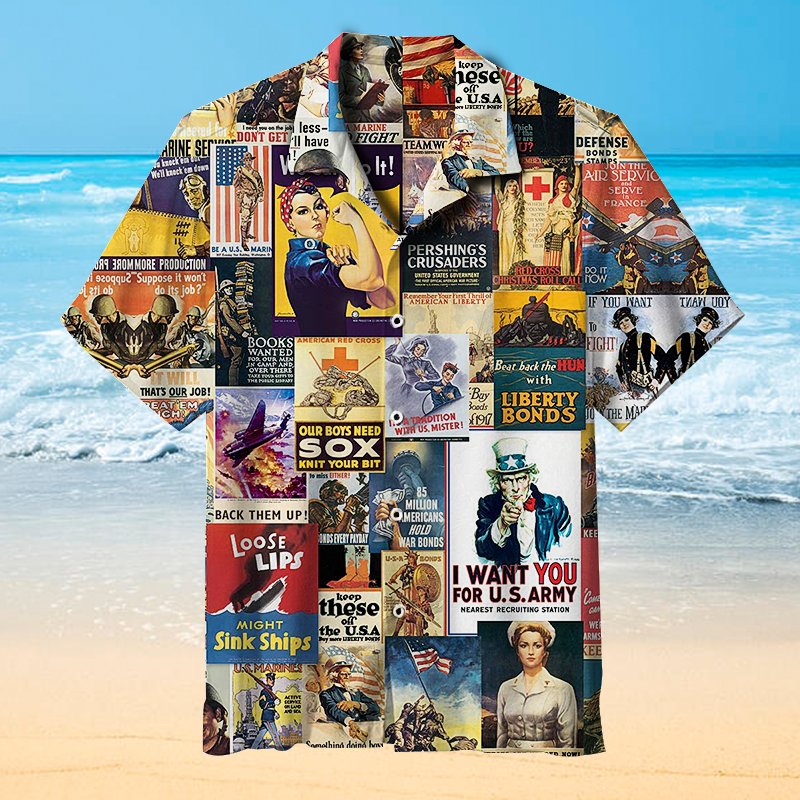 World War I & II Vintage Universal Hawaiian Shirt